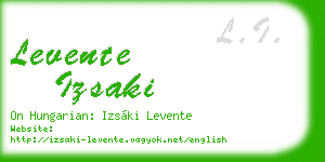 levente izsaki business card
